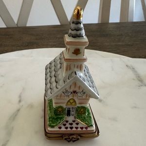 Limoges Original wedding chapel box peint main
